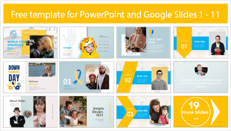Téléchargez gratuitement les modèles de la Journée mondiale du syndrome de Down pour PowerPoint et Google Slides.
