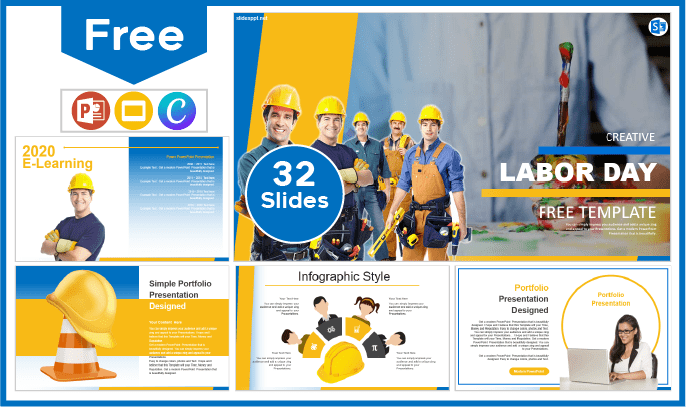 Free creative Labor Day template for PowerPoint and Google Slides.