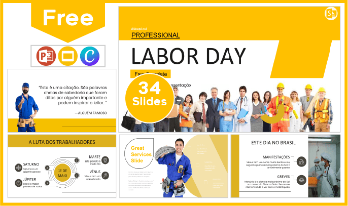 Free professional Worker's Day template for PowerPoint and Google Slides.