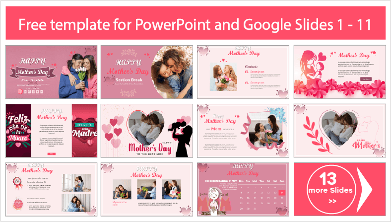 Descargar gratis plantillas animada del Día de la Madre para PowerPoint y temas Google Slides.