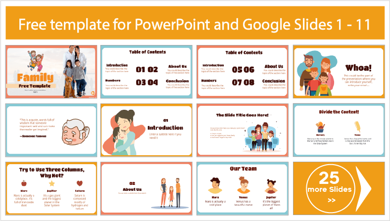 Family Templates for free download in PowerPoint and Google Slides themes.
