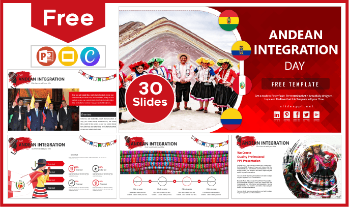 Plantilla del Día de la Integración Andina gratis para PowerPoint y Google Slides.