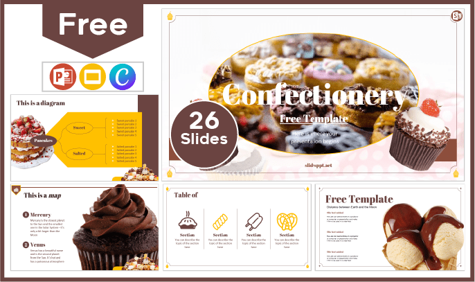 Free Confectionery Template for PowerPoint and Google Slides.