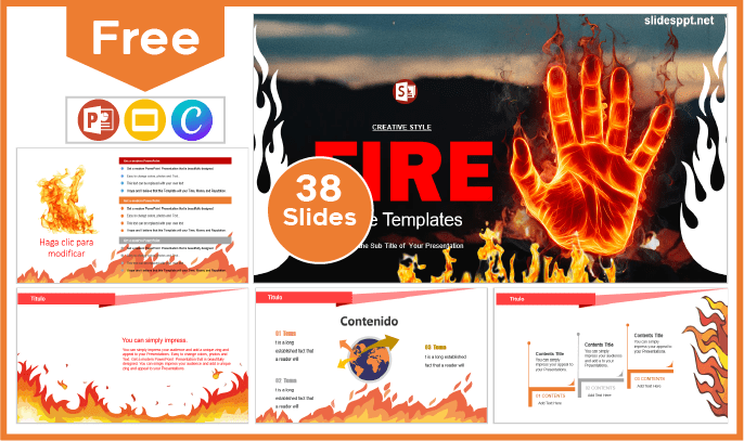 Free creative Fire template for PowerPoint and Google Slides.