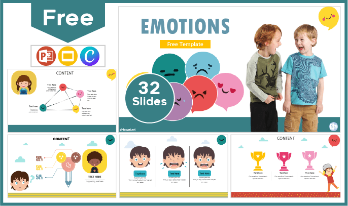 Modelo gratuito de Emoções para PowerPoint e Google Slides.
