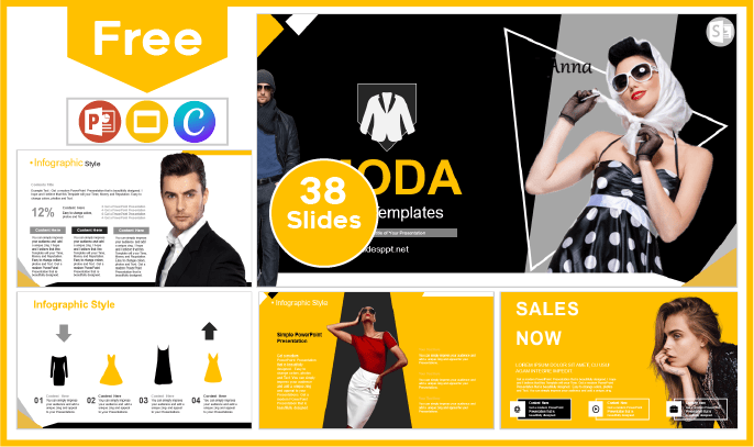 Free Women's Fashion Template for PowerPoint and Google Slides.