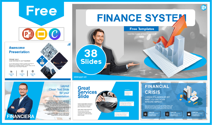 Modelo gratuito de sistema financeiro para PowerPoint e Google Slides.