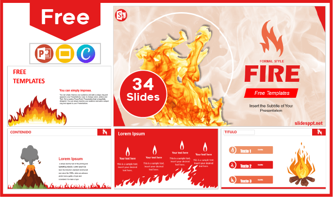 Modelo profissional gratuito do Fire para PowerPoint e Google Slides.
