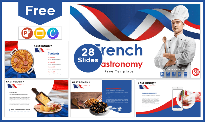 Free French Gastronomy Template for PowerPoint and Google Slides.