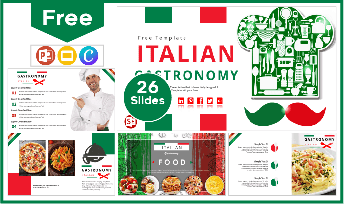 Free Italian Gastronomy Template for PowerPoint and Google Slides.