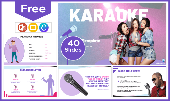 Plantilla de Karaoke gratis para PowerPoint y Google Slides.