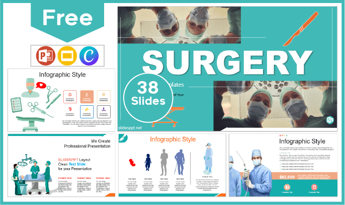 Modelo gratuito de cirurgião médico para PowerPoint e Google Slides.