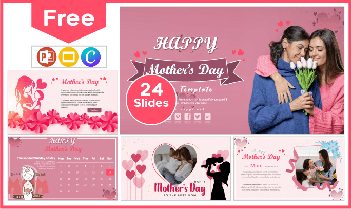Modelo animado gratuito do Dia das Mães para PowerPoint e Google Slides.