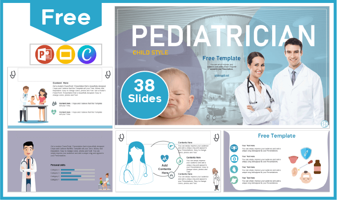 Modelo gratuito para crianças em pediatria para PowerPoint e Google Slides.