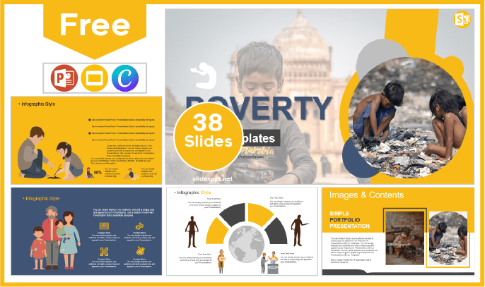 Modelo gratuito sobre pobreza para PowerPoint e Google Slides.