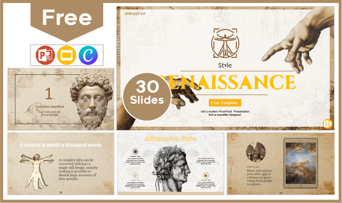 Free Renaissance style template for PowerPoint and Google Slides.