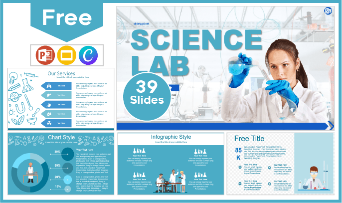 Modèle gratuit de laboratoire scientifique pour PowerPoint et Google Slides.