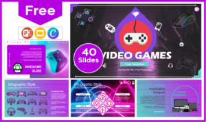 Free Video Games Template for PowerPoint and Google Slides.