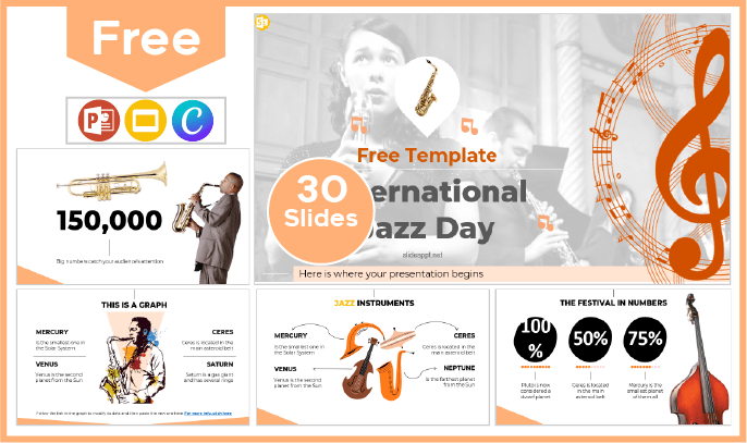 Free International Jazz Day Template for PowerPoint and Google Slides.