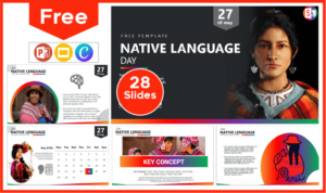Free native language day template for PowerPoint and Google Slides.