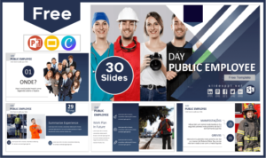 Free public employee day template for PowerPoint and Google Slides.