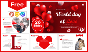 Free world day of love template for PowerPoint and Google Slides.