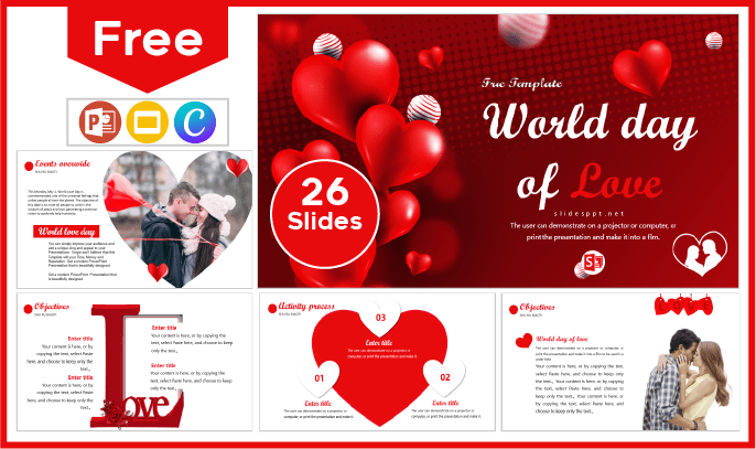 Plantilla del Día Mundial del Amor gratis para PowerPoint y Google Slides.