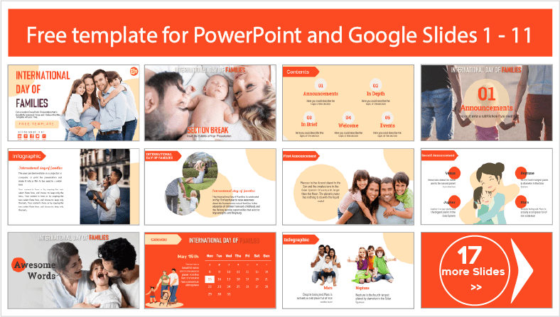 Descargar gratis plantillas del Día Internacional de las Familias para PowerPoint y temas Google Slides.