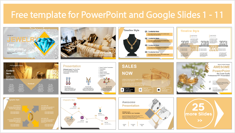 Descargar gratis plantillas de Joyería para PowerPoint y temas Google Slides.