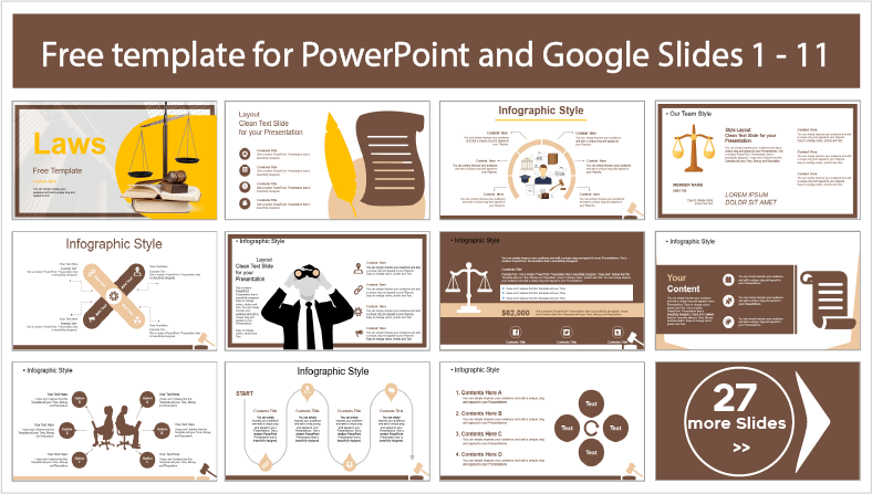 Free Law Templates for download in PowerPoint and Google Slides themes.