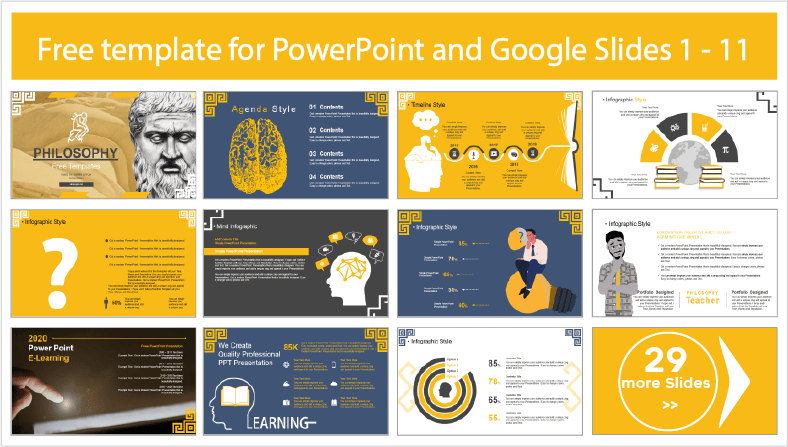 Descargar gratis plantillas de Filosofía para PowerPoint y temas Google Slides.