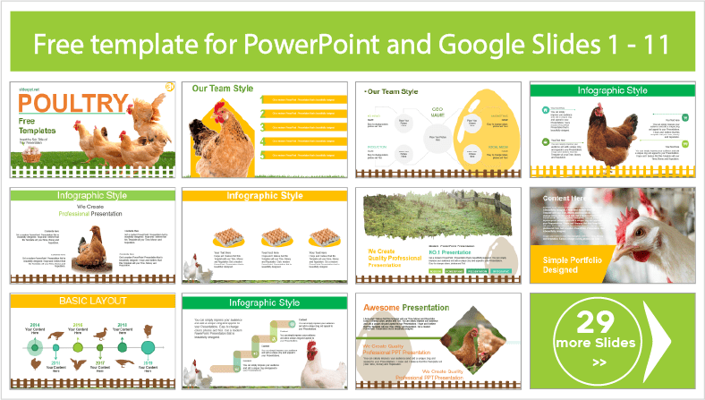 Téléchargez gratuitement des modèles PowerPoint et des thèmes Google Slides pour le secteur de la volaille.