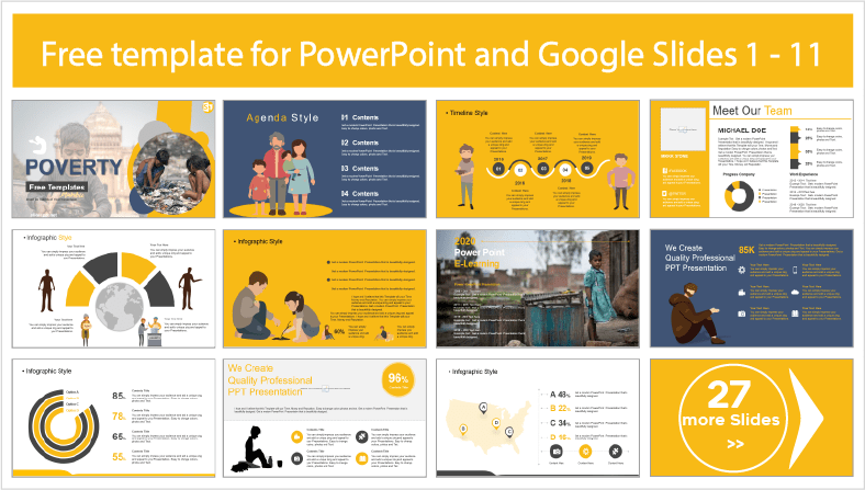 Descargar gratis plantillas de Pobreza para PowerPoint y temas Google Slides.