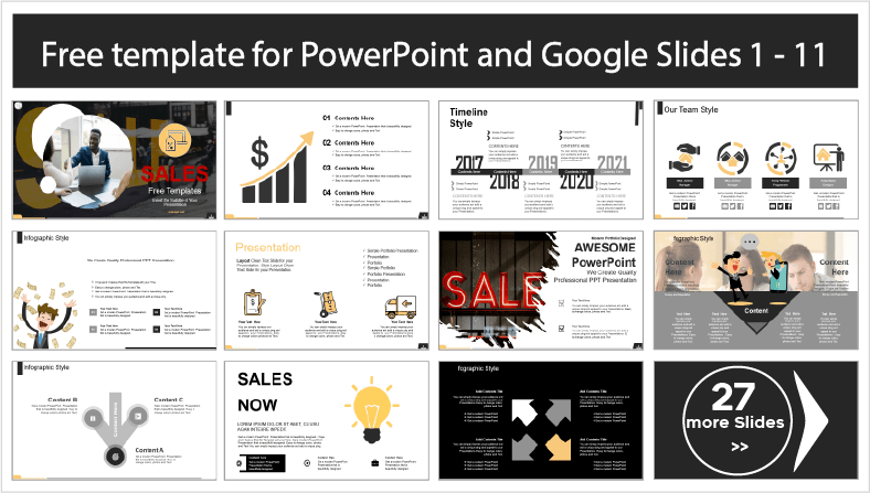 Téléchargez gratuitement des modèles PowerPoint et des thèmes Google Slides pour la vente sur Internet.
