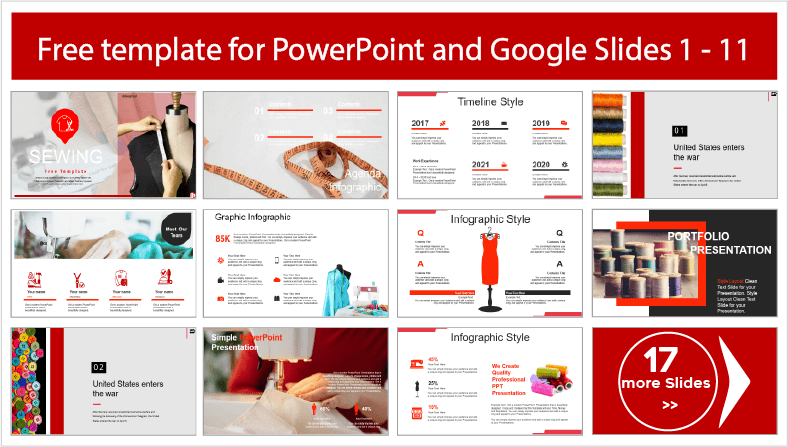 Descargar gratis plantillas de Costura para PowerPoint y temas Google Slides.