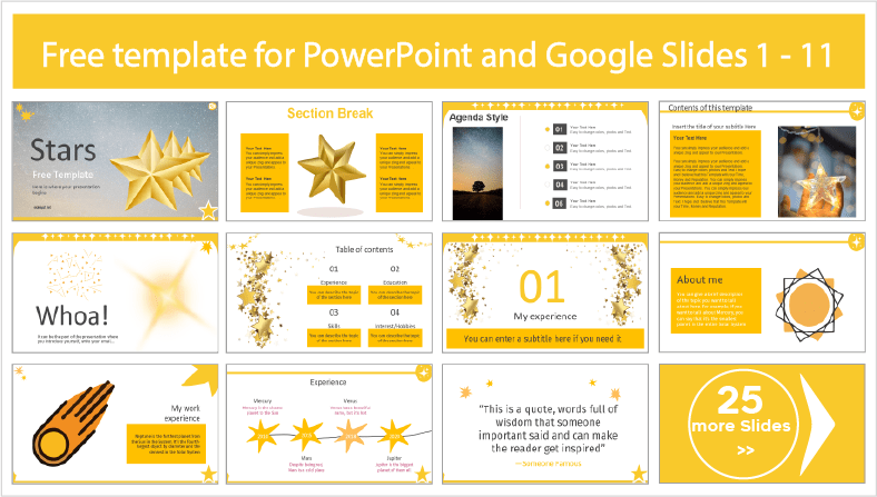 Free downloadable Star Templates for PowerPoint and Google Slides themes.