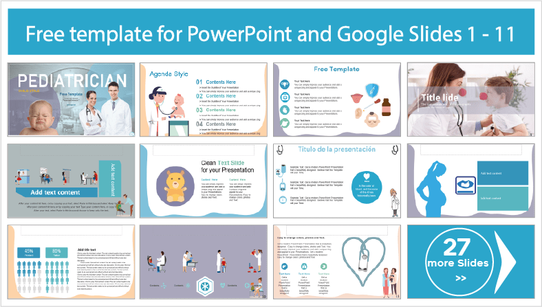 Faça o download gratuito de modelos infantis de Pediatria para temas de PowerPoint e Google Slides.