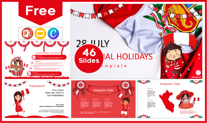 Free Peruvian national holiday template for children for PowerPoint and Google Slides.