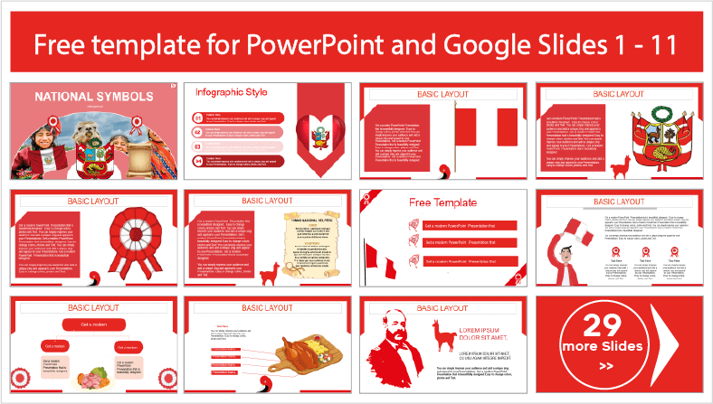 Descargar gratis plantillas de Símbolos Patrios del Perú para PowerPoint y temas Google Slides.