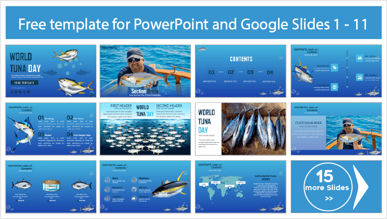 World tuna day templates for free download in PowerPoint and Google Slides themes.