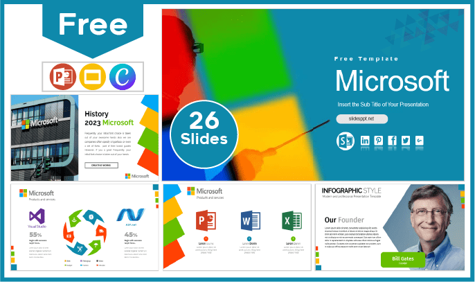 Modelo gratuito de Microsoft para PowerPoint e Google Slides.