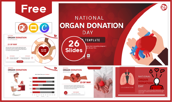 Modelo gratuito do Dia Nacional da Doação de Órgãos para PowerPoint e Google Slides.