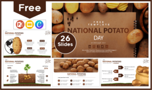 Free National Potato Day Template for PowerPoint and Google Slides.