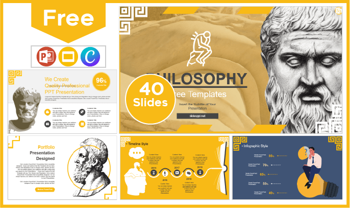 Modelo gratuito de filosofia para PowerPoint e Google Slides.