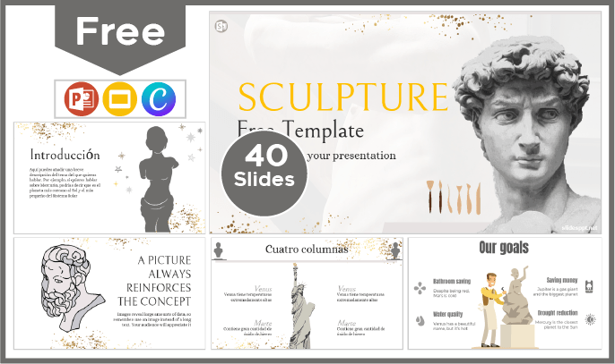 Modelo de escultura gratuito para PowerPoint e Google Slides.