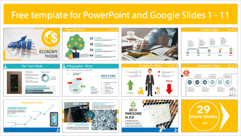 Descargar gratis plantillas de Tesis de Economía para PowerPoint y temas Google Slides.