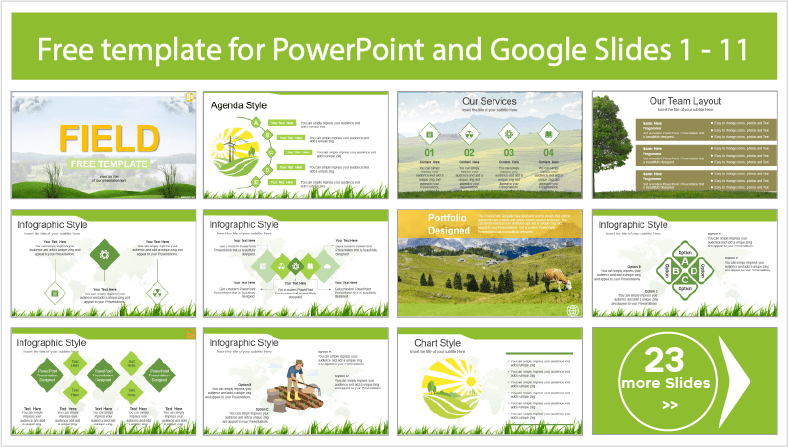 Free downloadable Field Templates for PowerPoint and Google Slides themes.