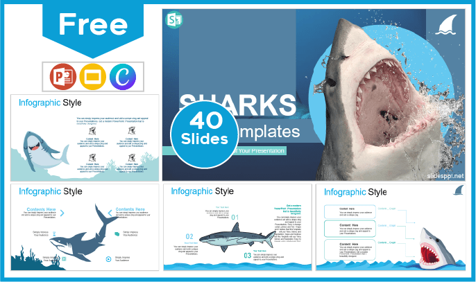 Free Sharks Template for PowerPoint and Google Slides.