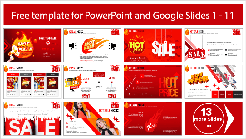 Faça o download gratuito de modelos para PowerPoint e temas para Google Slides de Mexico Hot Sale.