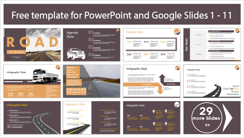 Road Templates for free download in PowerPoint and Google Slides themes.